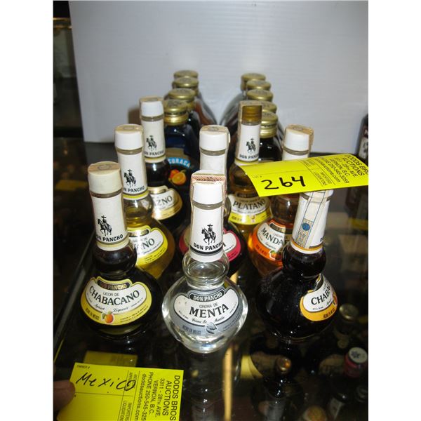 LOT OF 17 MEXICAN MICRO MINI LIQUOR BOTTLES