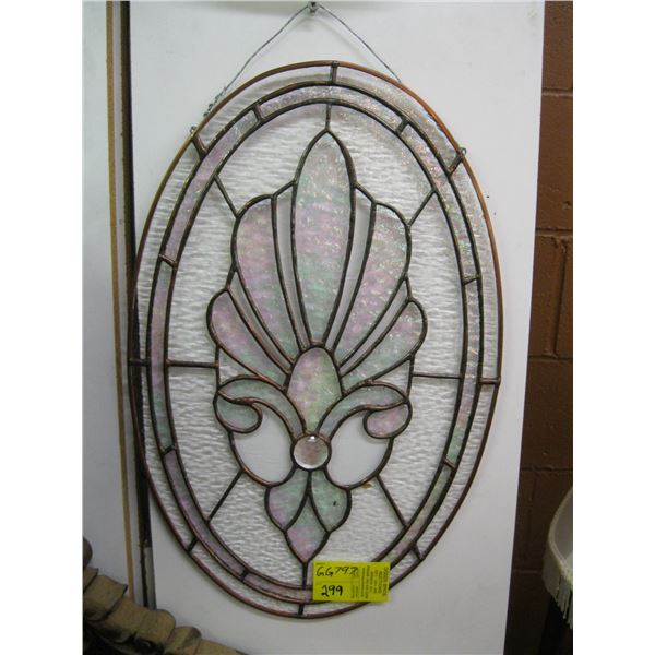 OVAL STAIN GLASS WALL HANGING