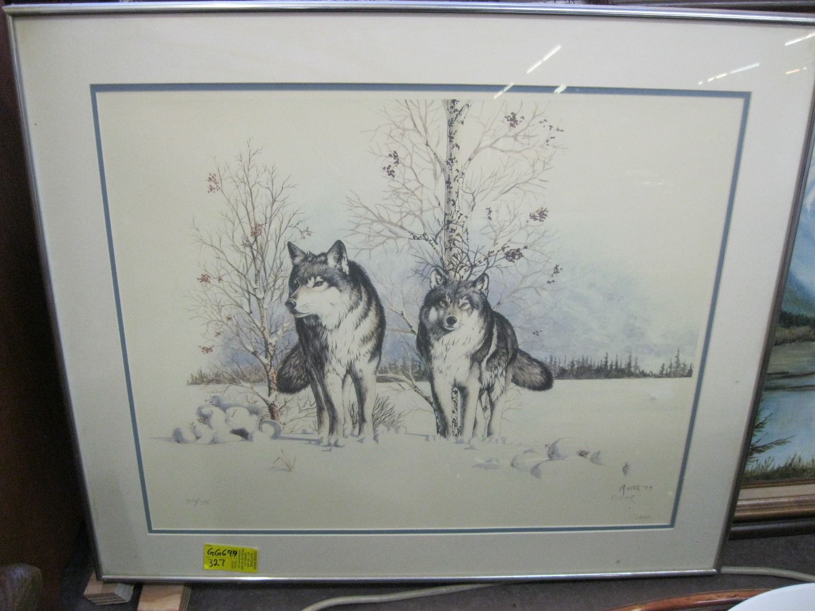 Artist R Fehr PICTURE OF WOLVES BY R. FEHR '79, 346/390