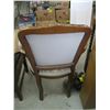 Image 2 : ANTIQUE WOODEN ARMCHAIR W/DECORATIVE CUSHION