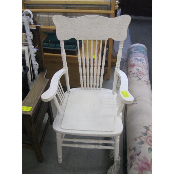 WHITE PAINTED ARMCHAIR