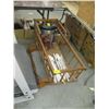 Image 1 : ANTIQUE ROCKER CRADLE W/GARBAGE CAN, BEAR & HANGERS