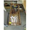 Image 2 : ANTIQUE ROCKER CRADLE W/GARBAGE CAN, BEAR & HANGERS