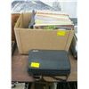 Image 1 : BOX OF RECORDS & CASE OF CASSETTE TAPES