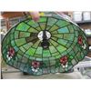 Image 2 : STAINED GLASS & METAL CHANDELIER
