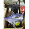 Image 1 : SM. BOX OF PORTABLE DVD PLAYERS, SOLAR PANEL, GLASSWARE & SIRIUS RADIO