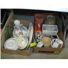 Image 1 : 2 BOXES OF DISHWARE, TEACUPS, VASES, ETC.