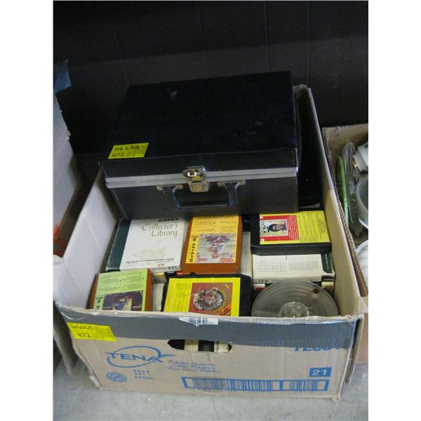 BOX & CASE OF 8 TRACKS