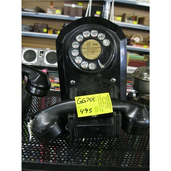 ANTIQUE WALL HANG DIAL TELEPHONE