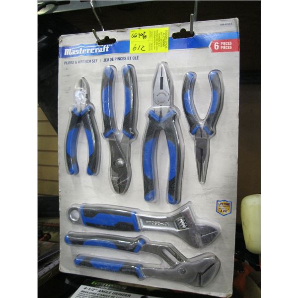 NEW MASTERCRAFT 6 PIECE PLIER & WRENCH SET