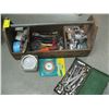 Image 2 : WOODEN TOOL TOTE W/MISC. SCREWS, SCREWDRIVERS, ETC.