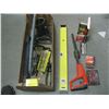 Image 1 : WOODEN TOOL TOTE OF MISC. DRILL BITS, ALLEN KEYS, LEVEL, ETC.