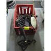 Image 1 : RED TOTE OF WHEEL WRENCH, METAL HOOKS & A WELDER TORCH