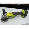 Image 1 : RYOBI BATTERY POWERED ANGLE GRINDER, WORKS, HAS BATTERY BUT NO CHARGER