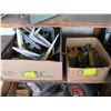 Image 1 : 2 BOXES OF MISC. WRENCHES, TROWELS, BRACKETS, ETC.