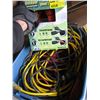 Image 1 : BLUE TOTE OF EXTENSION CORDS