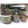 Image 1 : 5 CERAMIC PLANT POTS, VARIOUS SIZES
