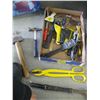 Image 2 : BOX OF ASST. TOOLS, TINSNIPS, HAMMERS, ETC.