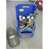 Image 1 : OXY ACETYLENE TORCH SET W/BOTTLES & HOLDER