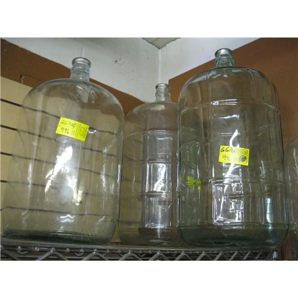 3 LG. GLASS CARBOYS