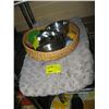 Image 1 : MISC. DOG BED, BLANKET, FEED BOWLS, ETC.