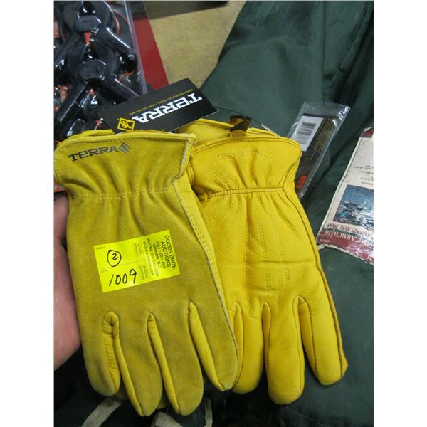 2 PAIR OF LEATHER GLOVES, 1 INSULATED