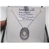 Image 2 : LADIES 10KT 18" NECKLACE W/PURPLE STONES & SMALL DIAMONDS