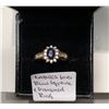 Image 1 : LADIES 10KT BLUE SAPPHIRE & DIAMOND RING - SZ 7.5