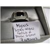 Image 2 : MENS 10KT WHITE GOLD & DARK STONE RING - 7 G - SZ 9.5