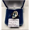 Image 1 : LADIES 10KT RING W/LIGHT BLUE STONE - 5 G - SZ 8