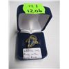 Image 2 : LADIES 10KT RING W/LIGHT BLUE STONE - 5 G - SZ 8
