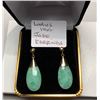 Image 1 : LADIES 14KT JADE EARRINGS