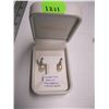 Image 1 : LADIES 14KT GENUINE PEARL EARRINGS W/SMALL DIAMONDS