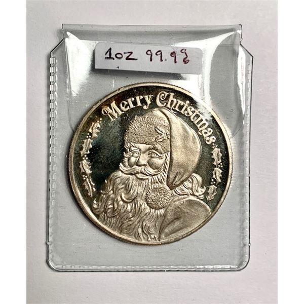 1 OZ. (99.9%) 'MERRY CHRISTMAS' COIN - TAX EXEMPT