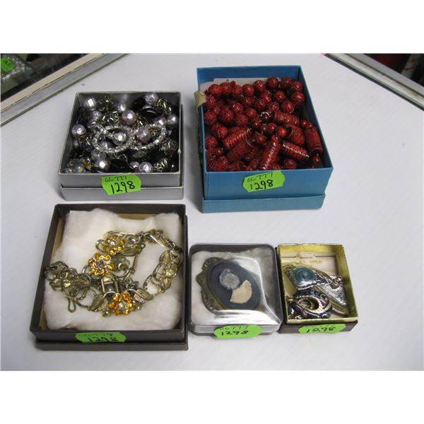 6 BOXES OF COSTUME JEWELLERY