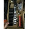 Image 2 : BOX OF 1/2" DRIVE METRIC ASST. SOCKETS, RATCHET, MISC. TOOLS