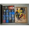 Image 2 : BOX OF MISC. ELECTRICAL, CRIMPERS, CUTTERS, TERMINALS, ETC.