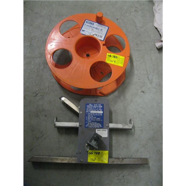 EXTENSION CORD REEL & A CORD LENGTH METER