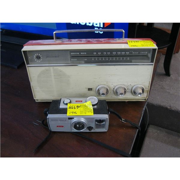 KODAK BROWNIE SUPER 27 CAMERA & GENERAL PERSONAL TABLETOP RADIO