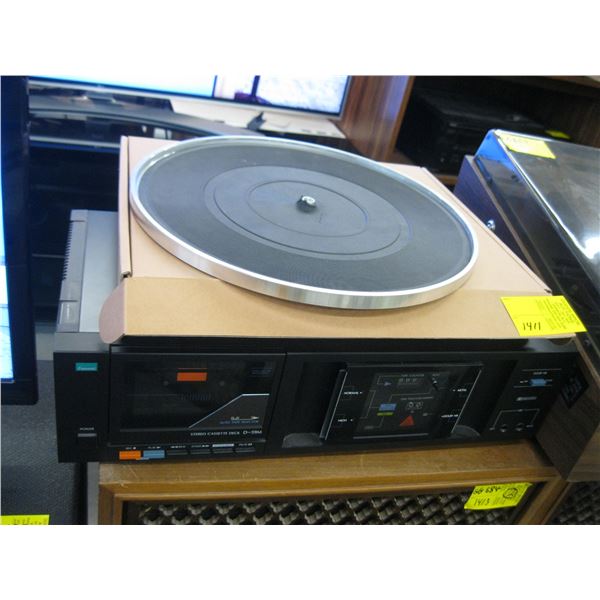 TURNTABLE ACCESS & A SANSUI DUAL CASSETTE DECK