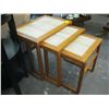 Image 2 : 3 PIECE TEAK NESTING TABLE SET