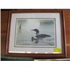 Image 1 : FRAMED NUMBERED PRINT OF THE LOON, 1105/2950, BY ALFRED S. CHAU