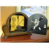 Image 2 : WOOD CASED MANTLE CLOCK W/KEY & PENDELUM, MADE BY SMITHS