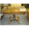 Image 2 : ANTIQUE FOLDING TOP GAMES TABLE W/BRASS COVERED FEET