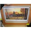 Image 1 : FRAMED HUNTING PICTURE, ARTIST PROOF, SIGNED BY BOB THOMPKINS, "GOING HOME"