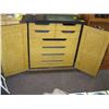 Image 2 : ORIENTAL THEME PAINTED 2 DRAWER ANTIQUE CABINET W/REBUILT INTERIOR W/8 DRAWERS