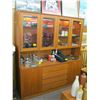 Image 1 : TEAK CHINA CABINET W/GLASS DOORS
