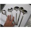 Image 2 : SIGNED HAMMERED SILVER BOWL & 2 PAIR OF CHROME SALAD SERVERS