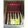 Image 1 : SET OF BONE HANDLED STEAK KNIVES