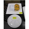 Image 1 : 6 DIVIDED PLATES, LG. WHITE BOWL & 2 LIDDED DISHES